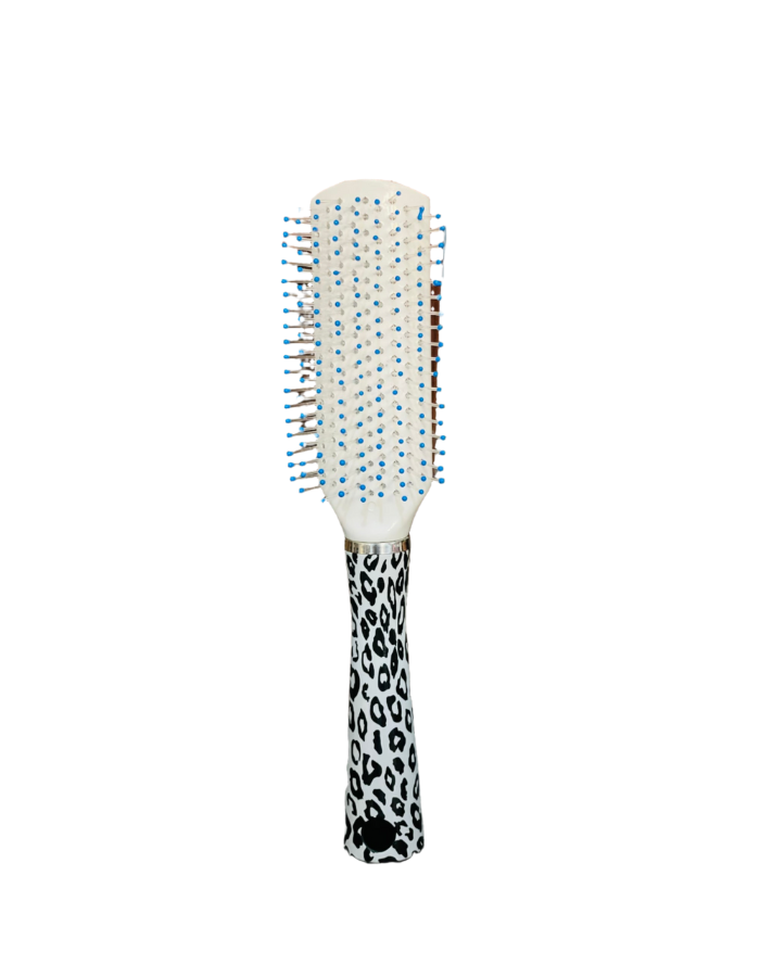 Hair Brush Zebra Egg Metal Printed