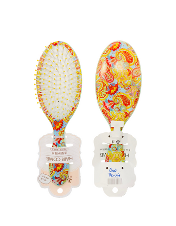 Hair Brush Oval Printed Plastic Hair Brush