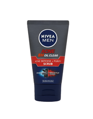 Nivea Men Face Wash Acne 8H Oil Clear Scrub