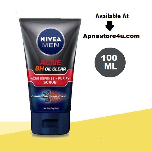 Nivea Men Face Wash Acne 8H Oil Clear Scrub